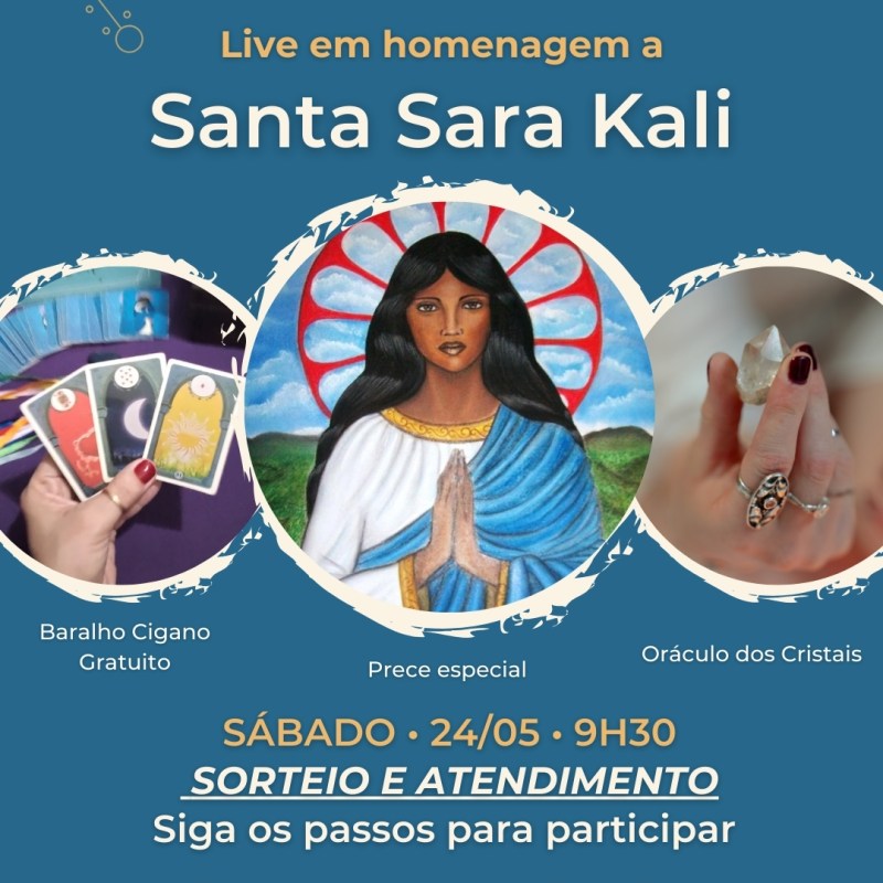 Dia de Santa Sara Kali com sorteio e live&nbsp;especial